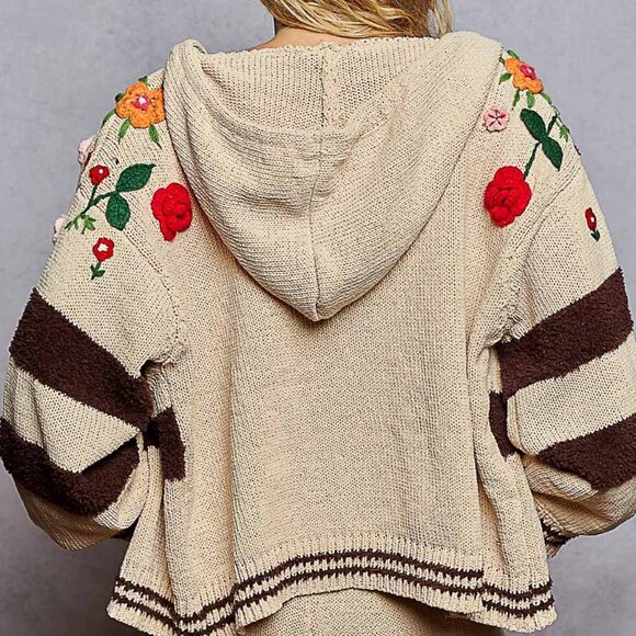 POL (NWT) Crochet Flower Zip-Up Sweater Jacket - Picture 1 of 5